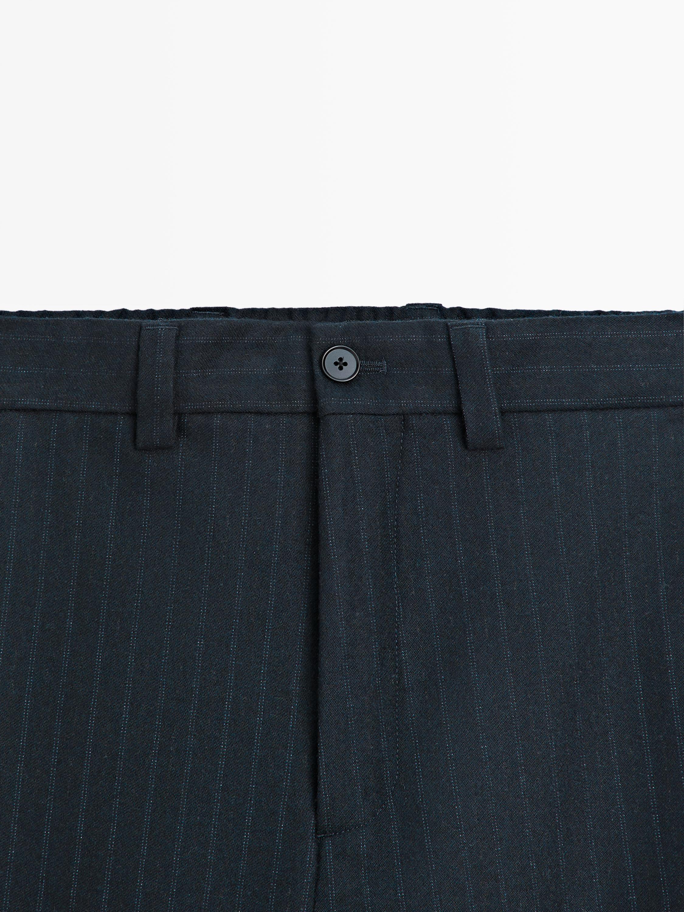 Pantalon en flanelle à rayures doubles